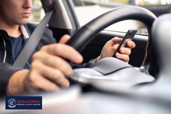 Distracted driver using a phone before a Rancho Santa Margarita crash