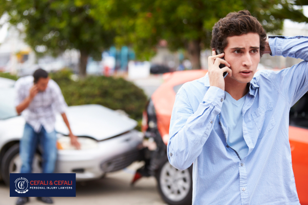 Injured driver calling a Rancho Santa Margarita accident lawyer after a crash