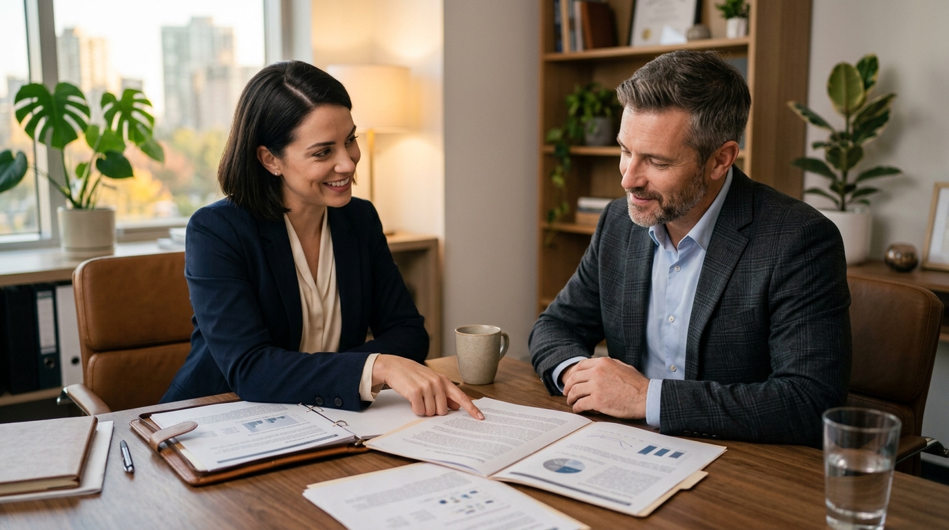 California dog bite injury attorney reviewing a claim with a client