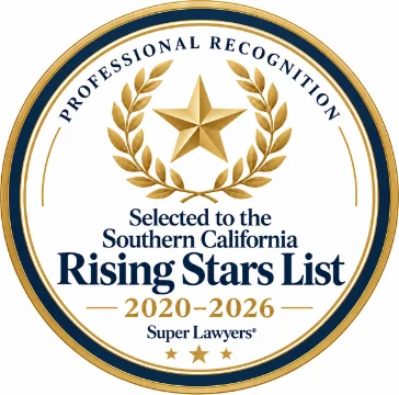 Super Lawyers Rising Stars badge, Southern California, 2020 to 2026