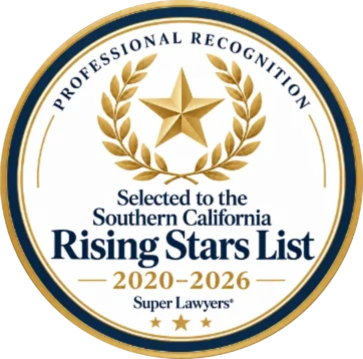 Super Lawyers Rising Stars badge, Southern California, 2020 to 2026